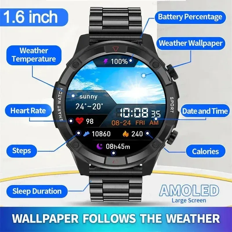 Fitness Heart Rate Tracker Bluetooth Call Music Business Smartwatch