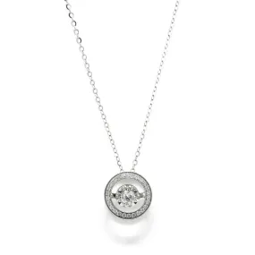 Floating Oculus Diamond Pendant in 18K White Gold