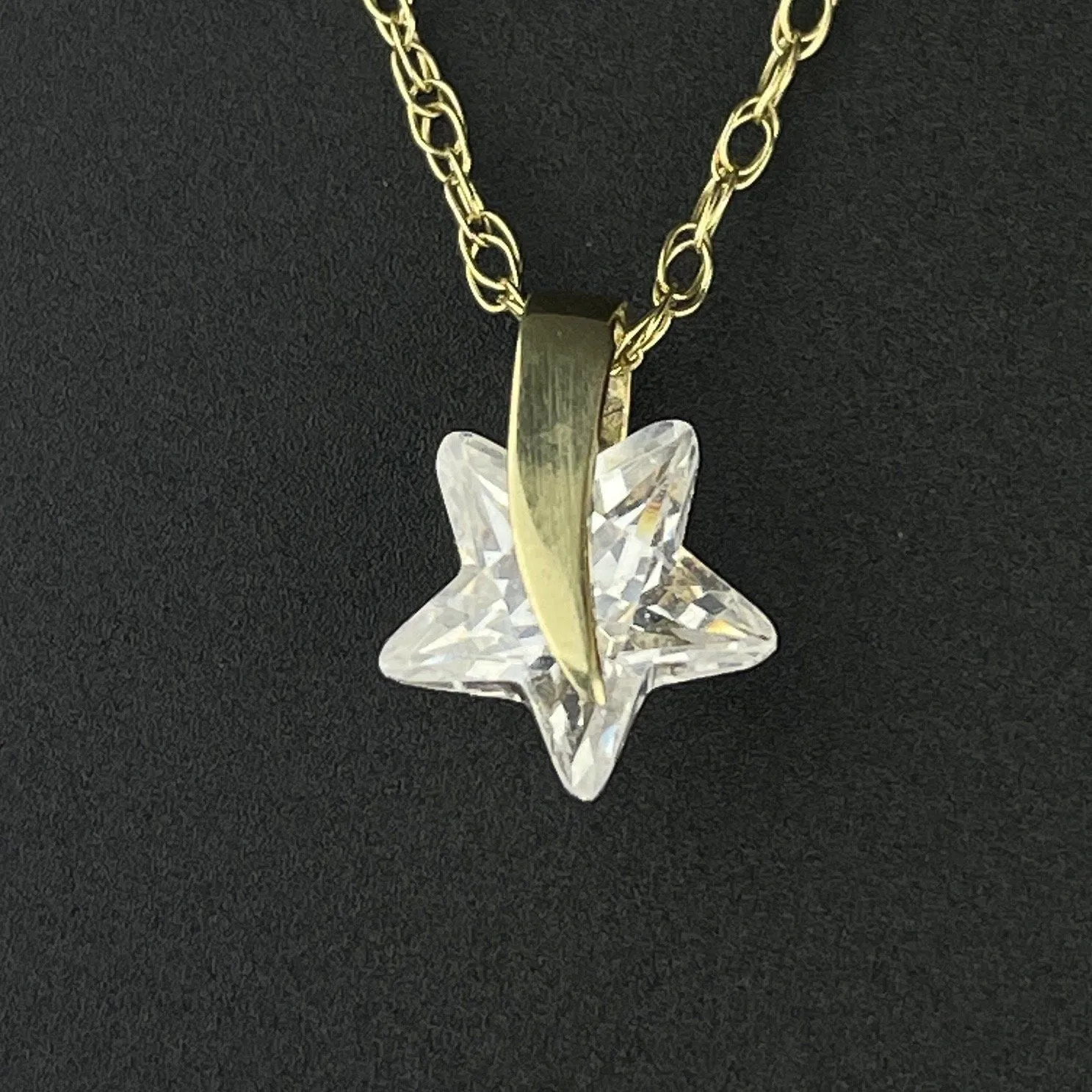 Gold Crystal Star Pendant Necklace