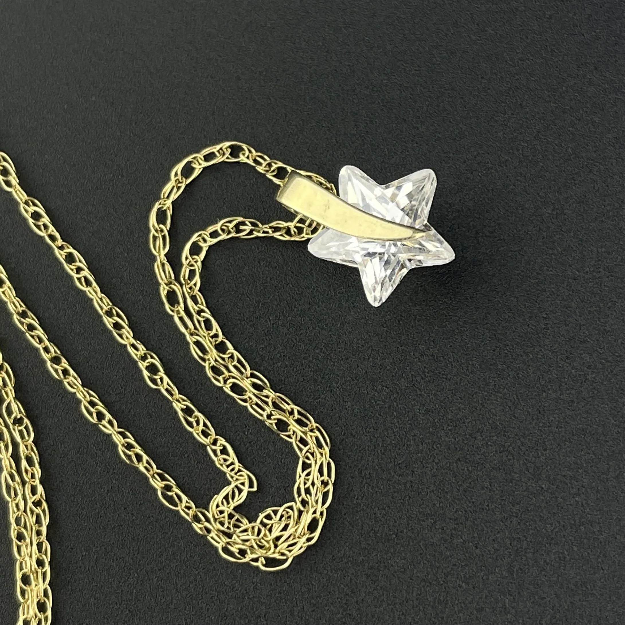 Gold Crystal Star Pendant Necklace