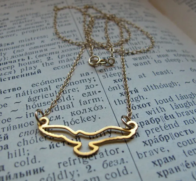 Gold Dove Pendant Necklace