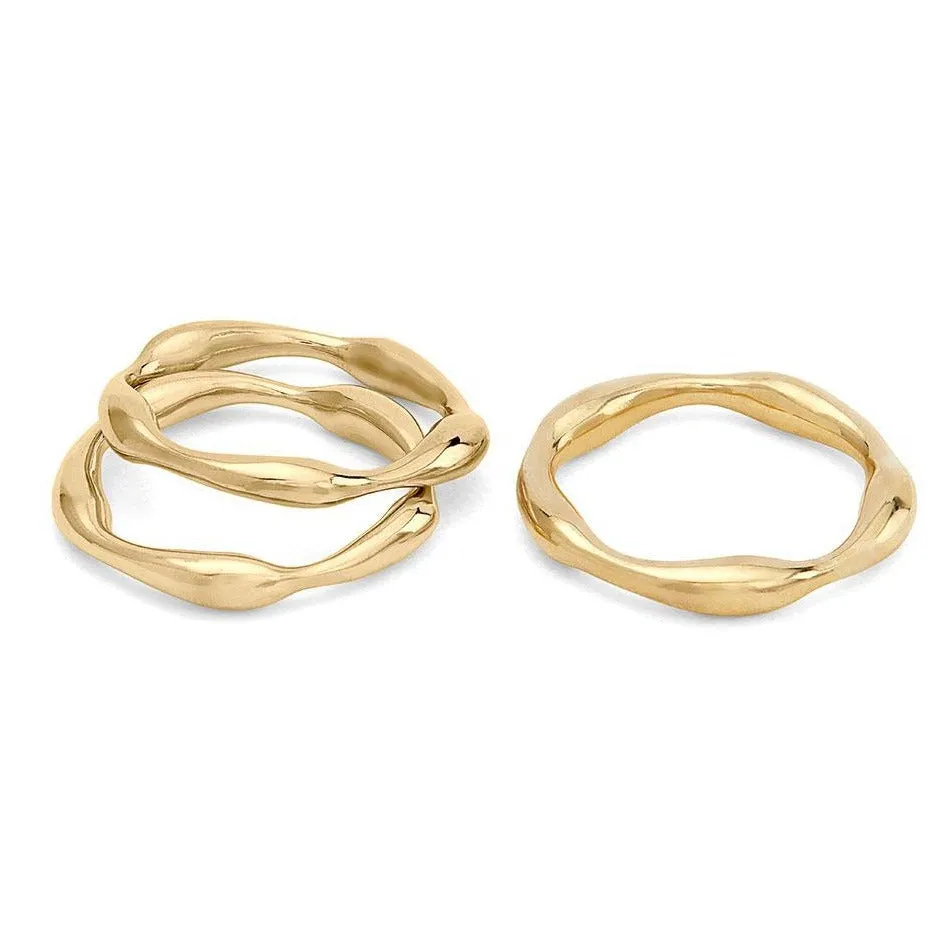 Gold Moto Stacking Rings