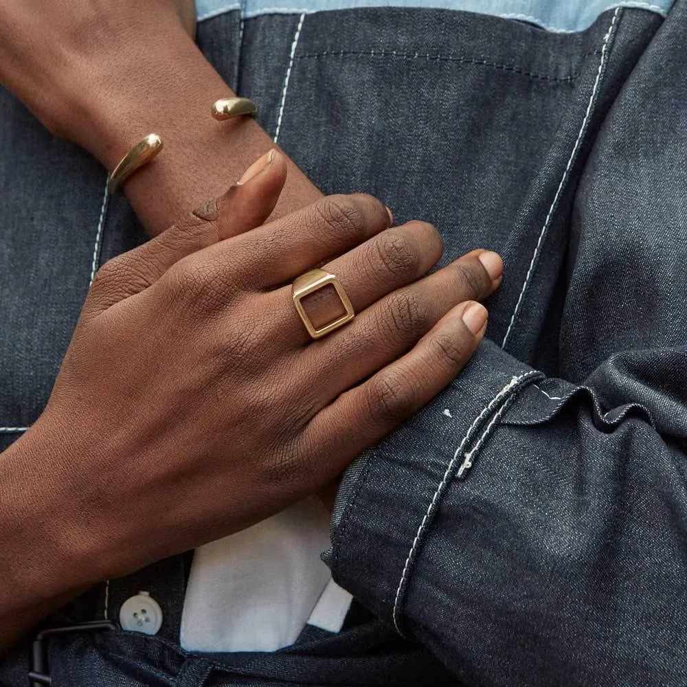 Gold Open Square Statement Ring