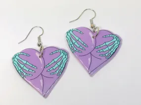 Grab Butts Heart Acrylic Earrings