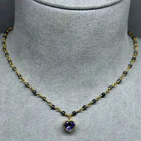 Heather - Heart Purple Sapphire & Iolite Necklace