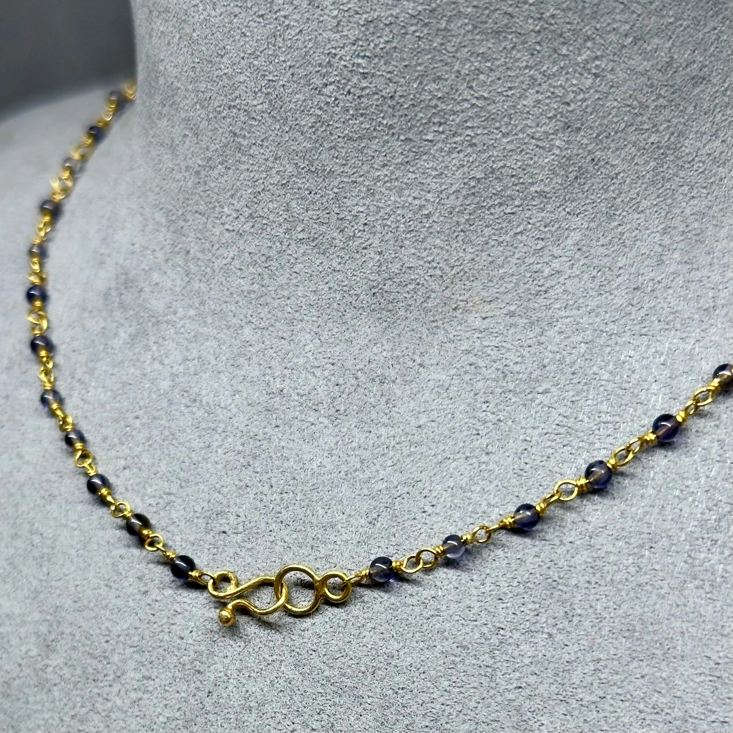 Heather - Heart Purple Sapphire & Iolite Necklace