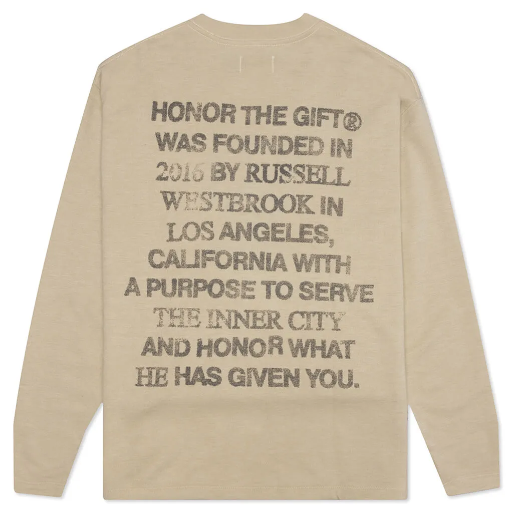 Honor The Gift 2016 L/S Tee - Bone