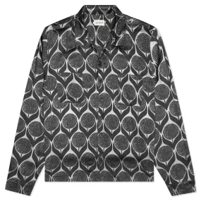 Honor The Gift Floral L/S Button-Up - Black