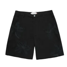 Honor The Gift Flower Canvas Short - Black