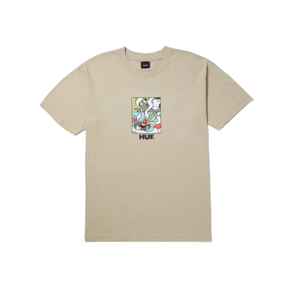 Huf Burning Away T-Shirt Bone