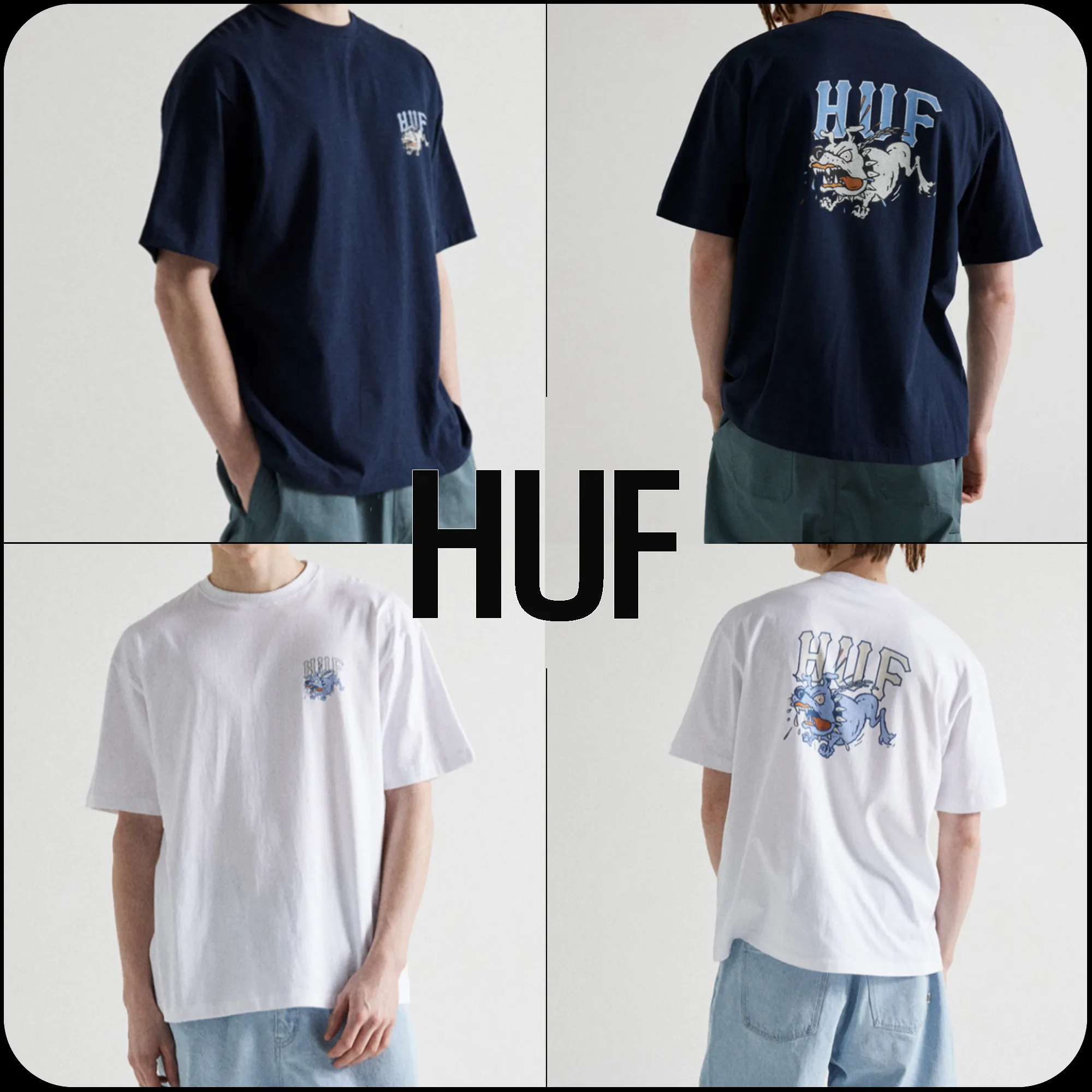 HUF  |[HUF]★24SS★ ANGRY DOG ARCH LOGO TEE