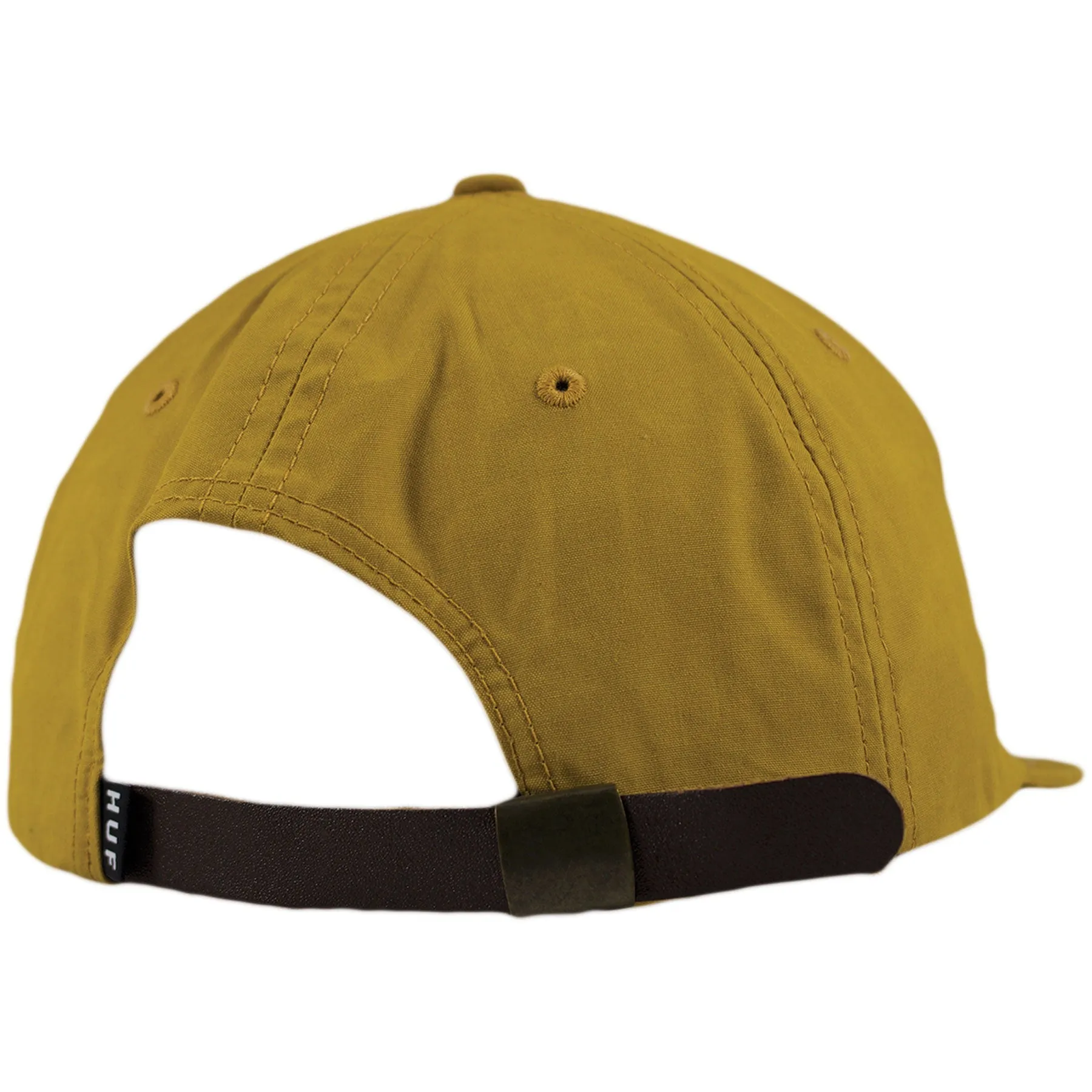 Huf Mustard Yellow British Millerain 6 Panel Leather Strapback Hat