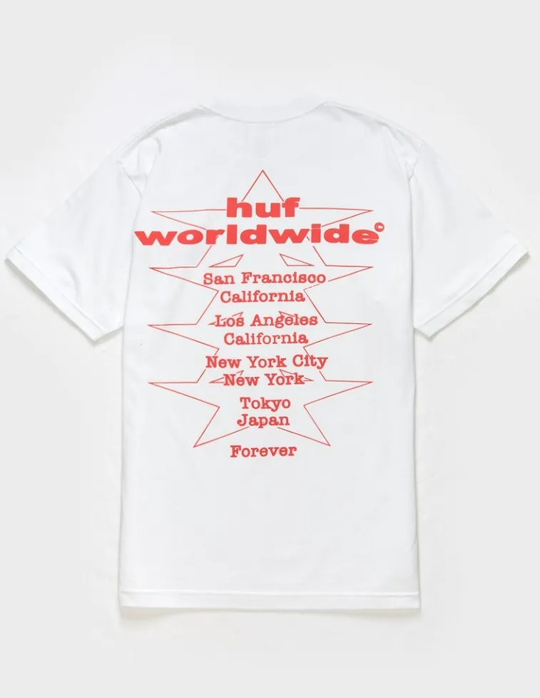 HUF  |Unisex Street Style Plain Logo Skater Style T-Shirts