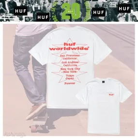 HUF  |Unisex Street Style Plain Logo Skater Style T-Shirts