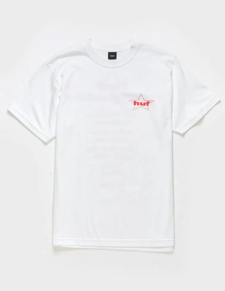 HUF  |Unisex Street Style Plain Logo Skater Style T-Shirts