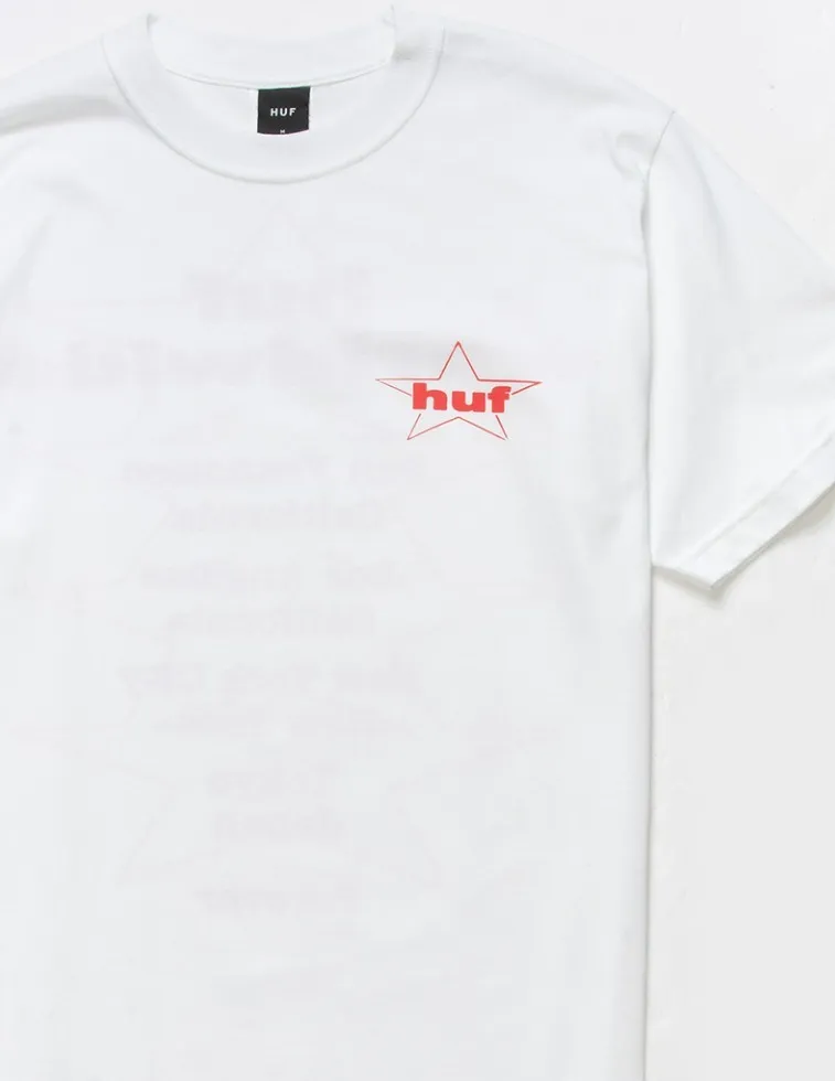 HUF  |Unisex Street Style Plain Logo Skater Style T-Shirts