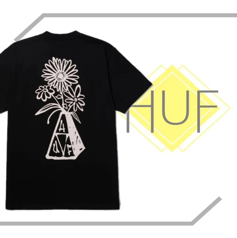 HUF  |Unisex Street Style Plain Short Sleeves Logo Skater Style