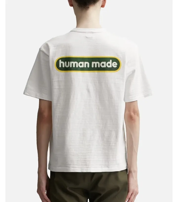 HUMAN MADE  |Crew Neck Plain Cotton Short Sleeves Logo Crew Neck T-Shirts