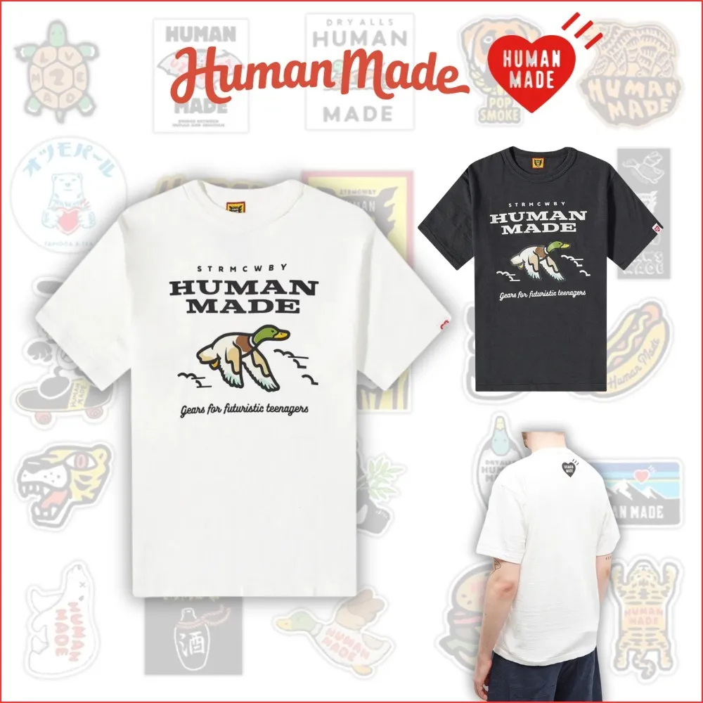 HUMAN MADE  |Crew Neck Plain Other Animal Patterns Cotton Short Sleeves