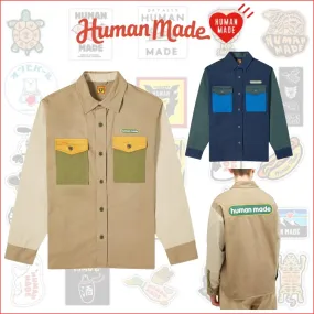 HUMAN MADE  |Street Style Long Sleeves Plain Cotton Logo Shirts