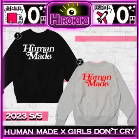 HUMAN MADE  |Unisex Street Style Collaboration Logo Sweatshirts