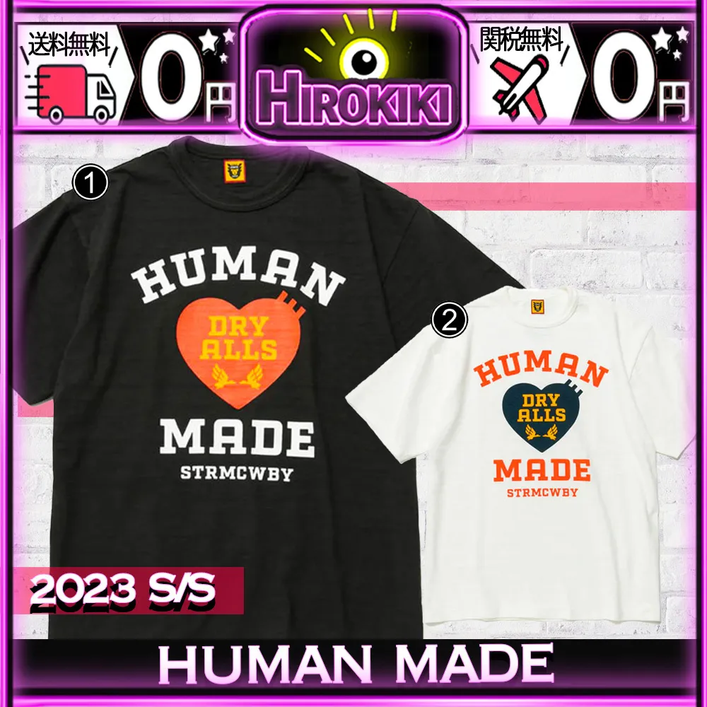 HUMAN MADE  |Unisex Street Style Collaboration Logo T-Shirts