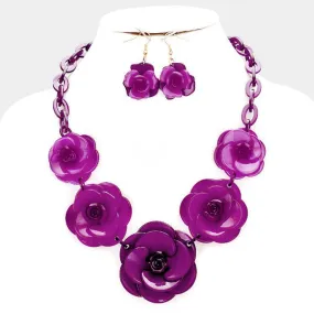 iLLASPARKZ Ombre flowers & resin chain necklace