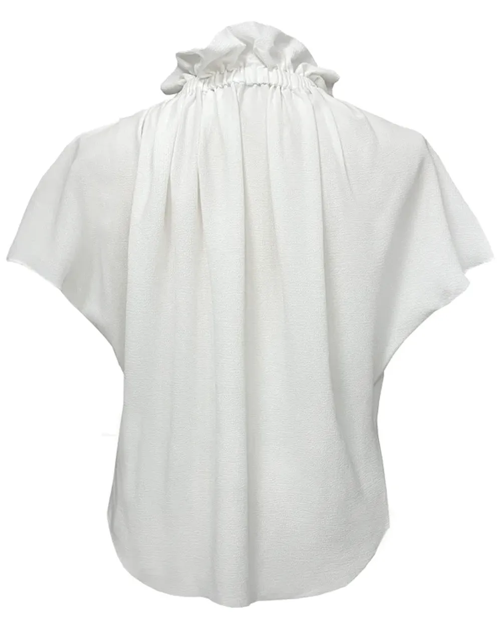 Ivory Georgette Champion Ruff Blouse