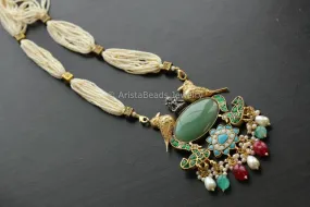 Jadau Kundan Pendant Necklace - Jasper Cab