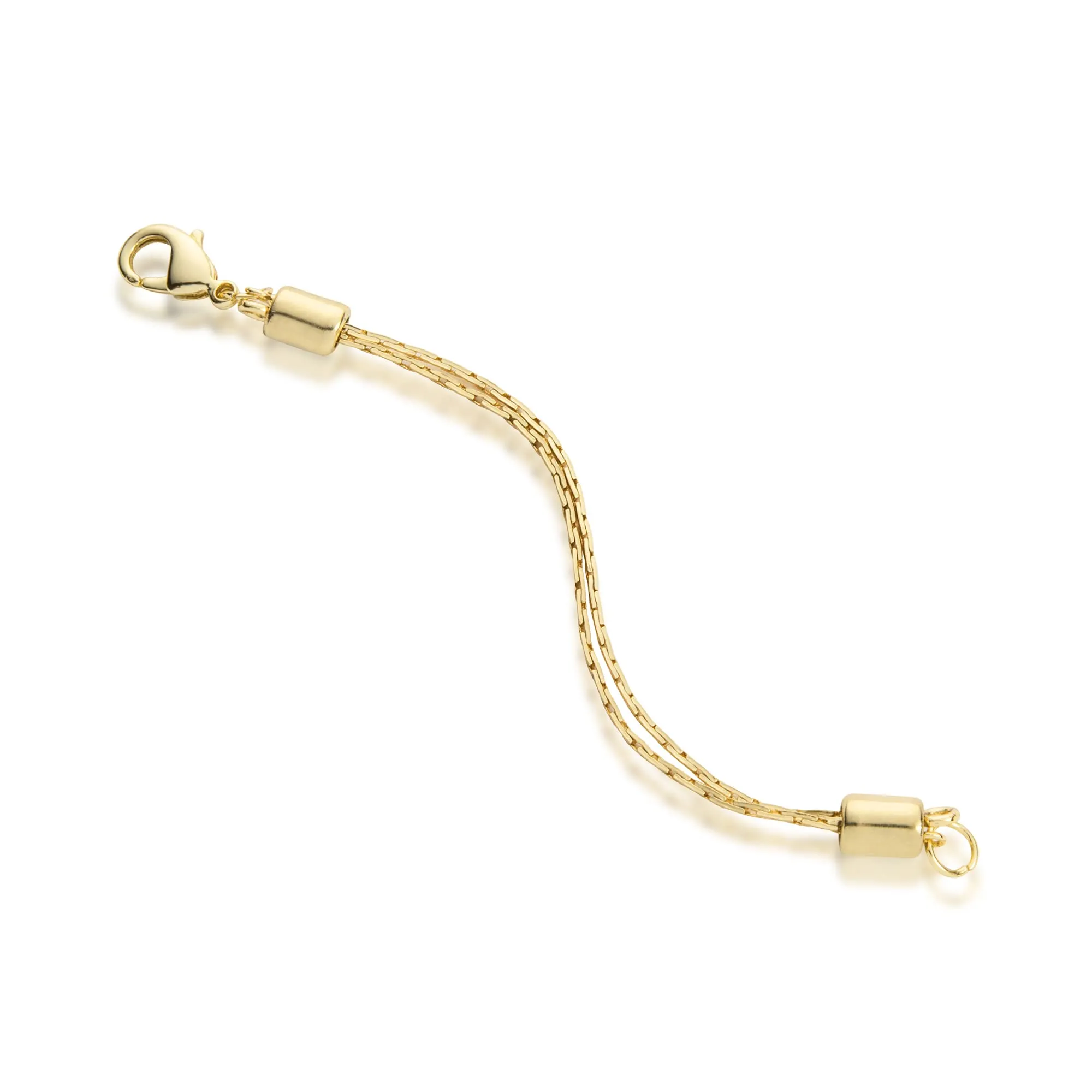 Jewelili 14K Yellow Gold Filled Adjustable Necklace Chain Extender with Lobster Clasp, 2 Extenders