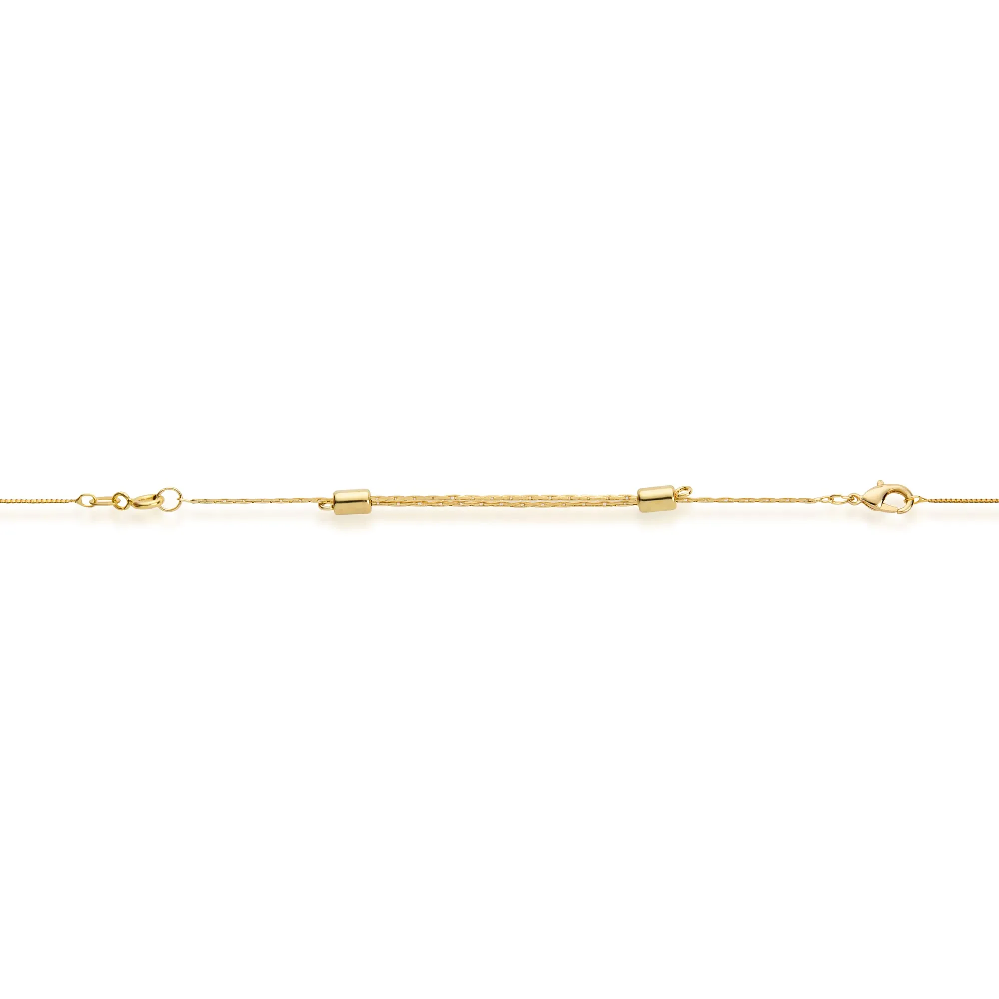 Jewelili 14K Yellow Gold Filled Adjustable Necklace Chain Extender with Lobster Clasp, 2 Extenders