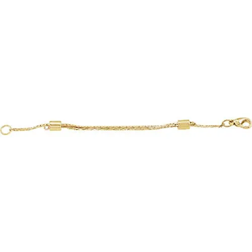 Jewelili 14K Yellow Gold Filled Adjustable Necklace Chain Extender with Lobster Clasp, 2 Extenders