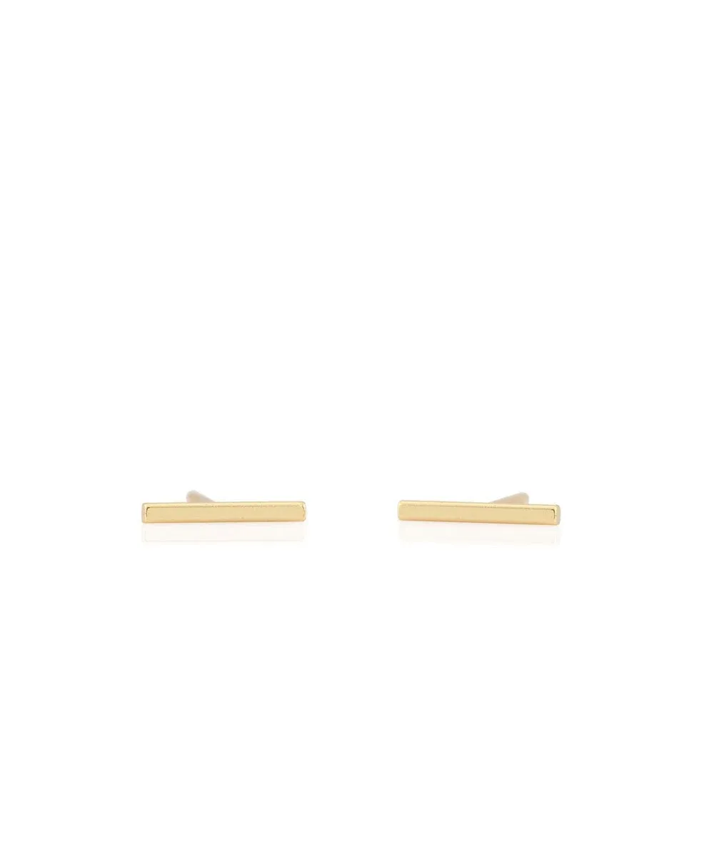 Kris Nations Bar Dash Stud Earrings - Gold