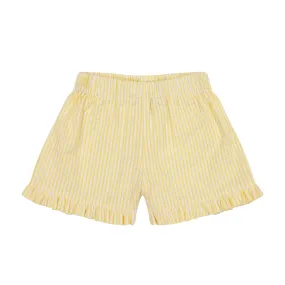 Lee Lee Ruffle Shorts Yellow Seersucker Stripe