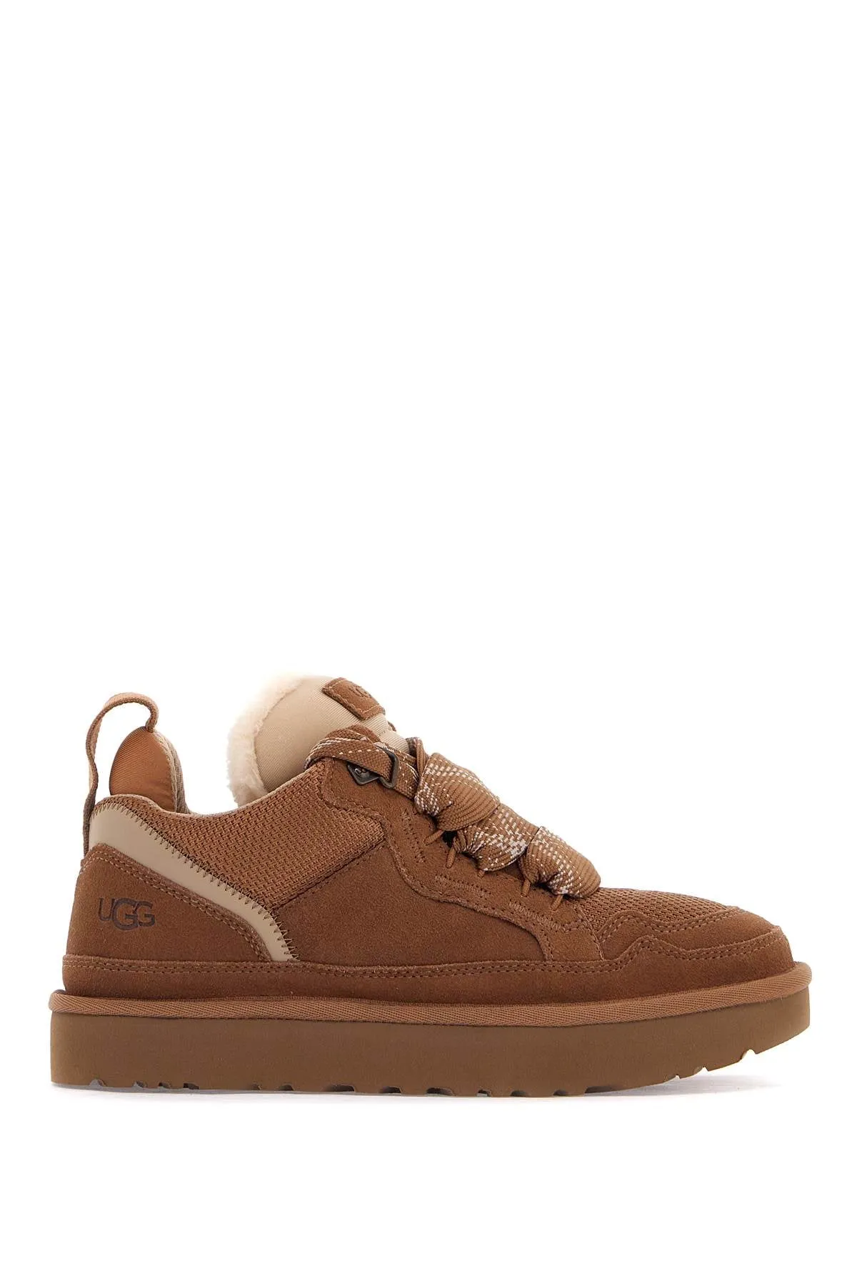 lowmel suede and mesh sneakers in italian leather