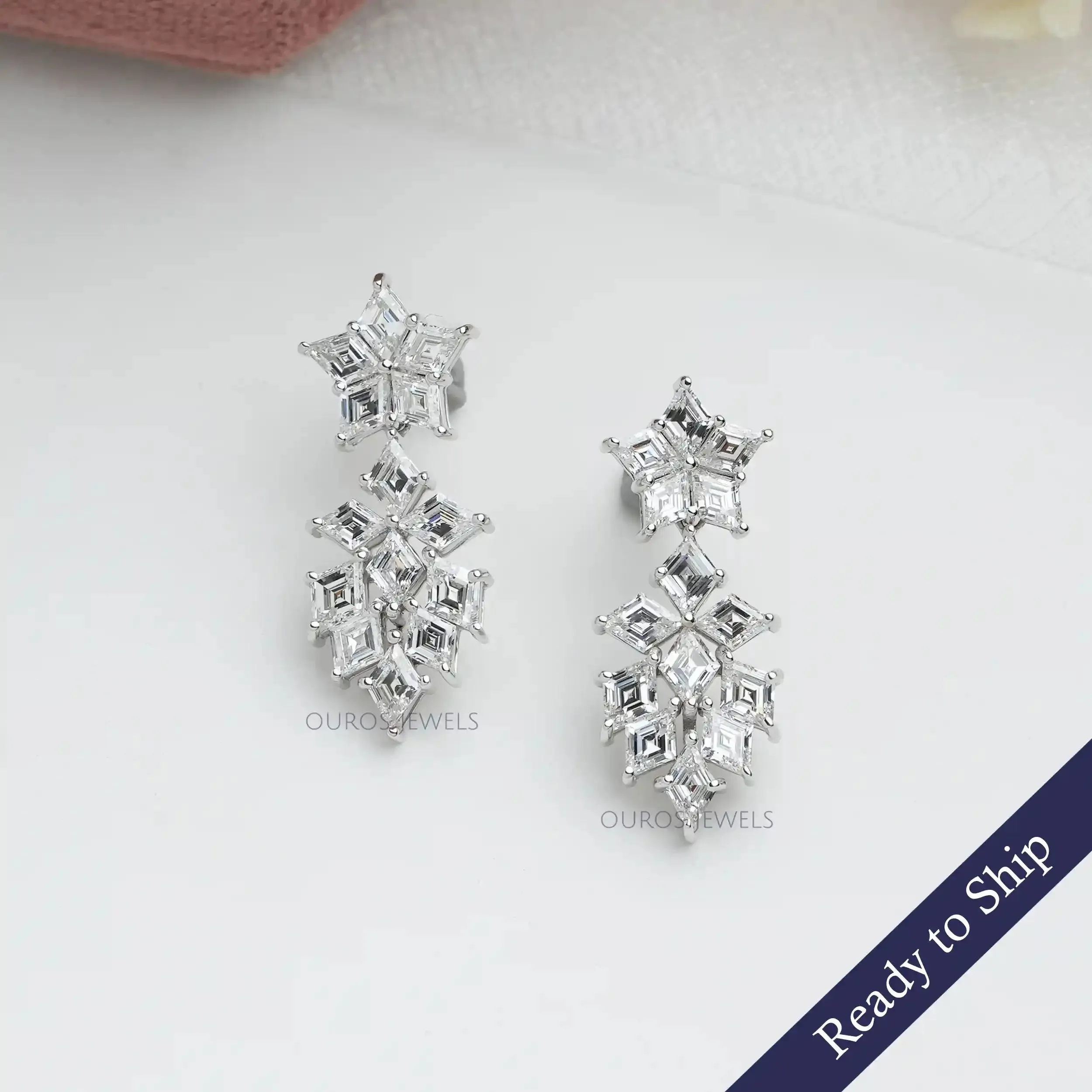 Lozenge Cut Lab Diamond Earrings