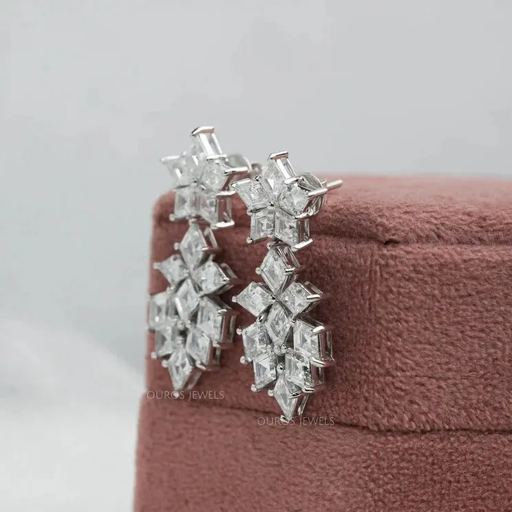 Lozenge Cut Lab Diamond Earrings