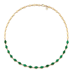 Lucia Malachite and Gold Choker Necklace