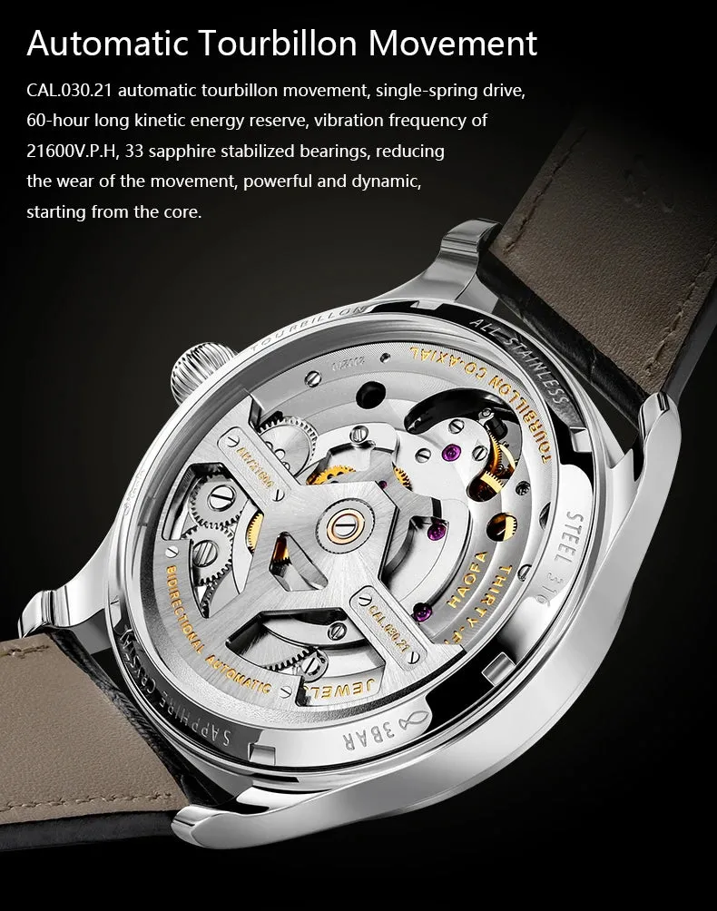 Luxury Automatic Tourbillon Mechanical Movement Watches for Men