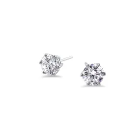 “Martinique” Moissanite 1ctw Round Colorless Solitaire Earrings 