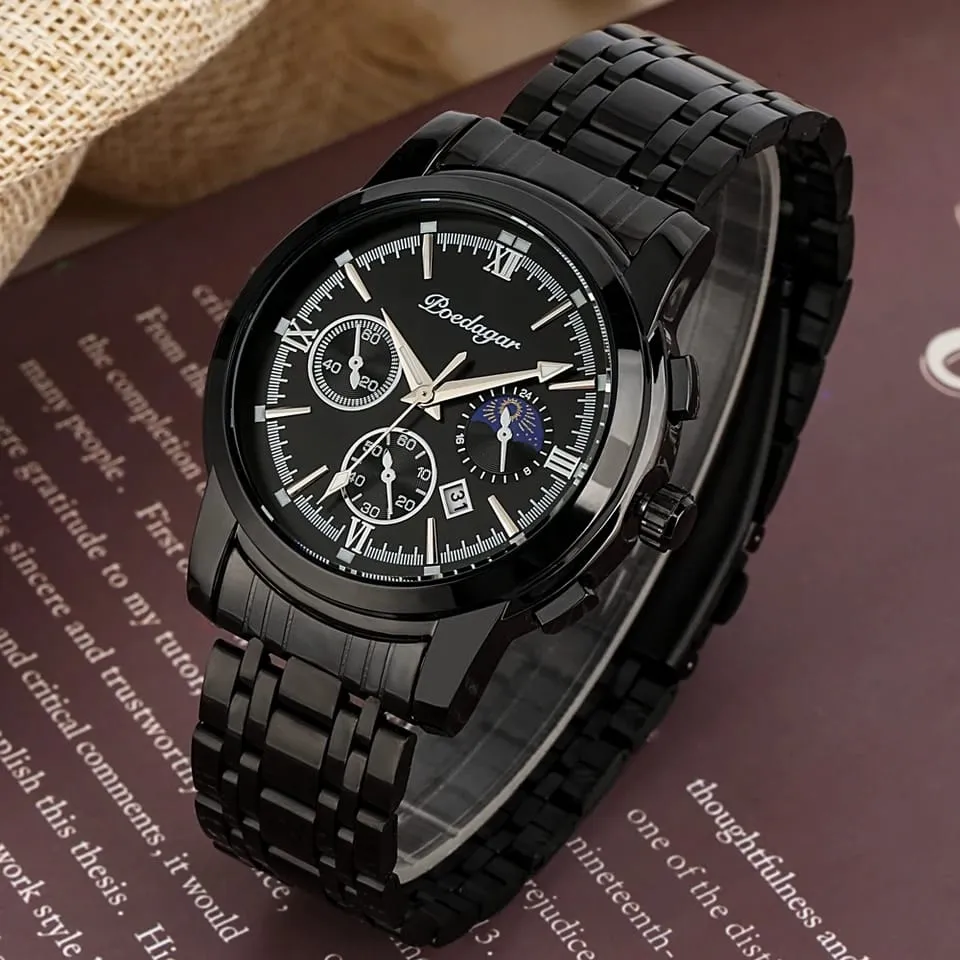 Mens Luxury Business Watches Stainless Steel Luminous Quartz Wristwatch W719241