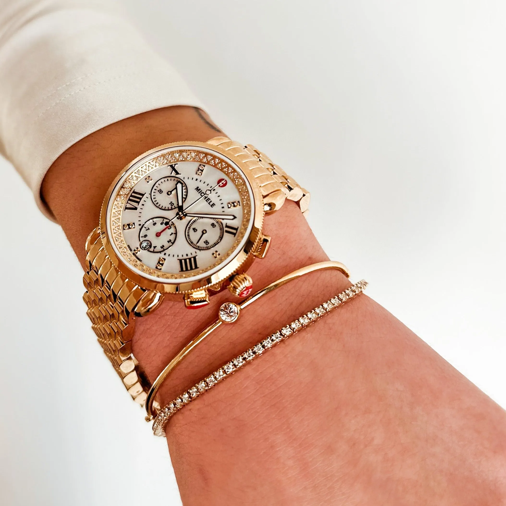 MICHELE - Sport Sail Gold Diamond Watch