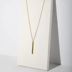 Minimal Stick Necklace - Hammered Brass