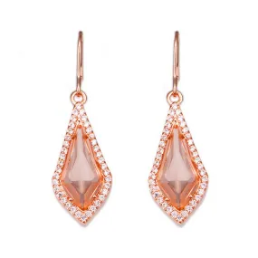 Morganite Hook Earrings in 14K Rose Gold