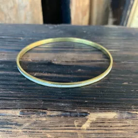 Narrow Gauge Bangle Bracelet BRASS + CONCRETE White