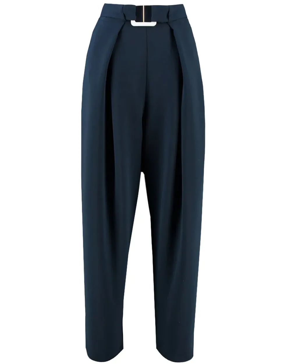 Navy Georgette Champion Plait Trouser