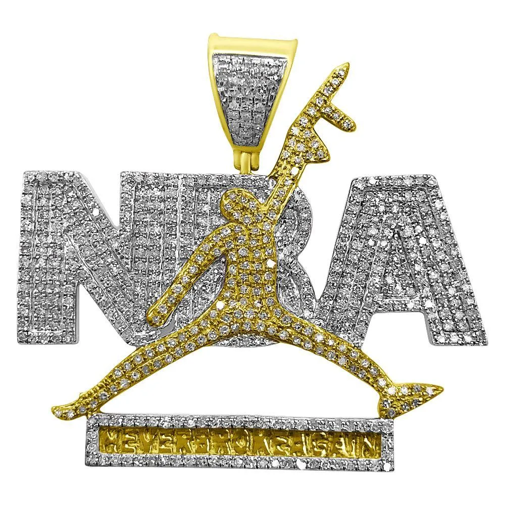 NBA Never Broke Again Diamond Pendant 1.50cttw 10K Yellow Gold