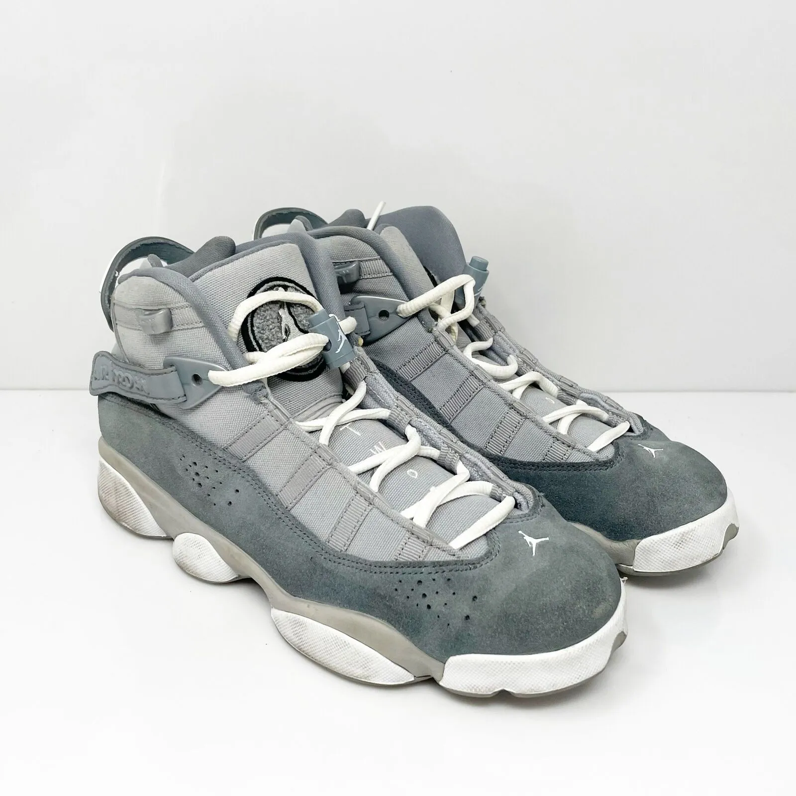 Nike Boys Air Jordan 6 Rings 323419-014 Gray Basketball Shoes Sneakers Size 7Y