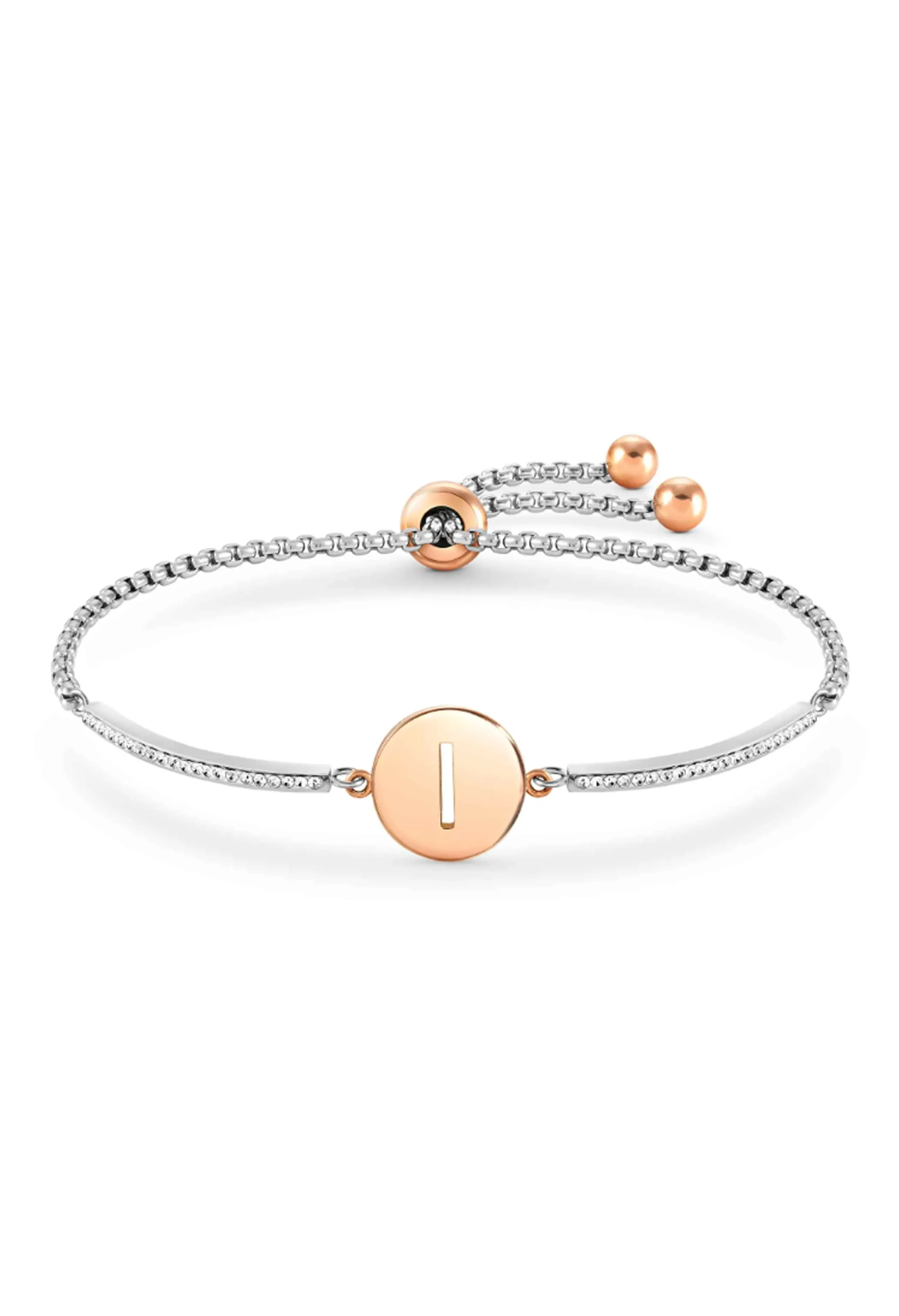 Nomination Milleluci Letter I Bracelet Stainless Steel Rose Gold Plated PVD