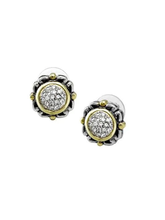 Nouveau Collection Simplicity Pavé Round Post Earrings by John Medeiros